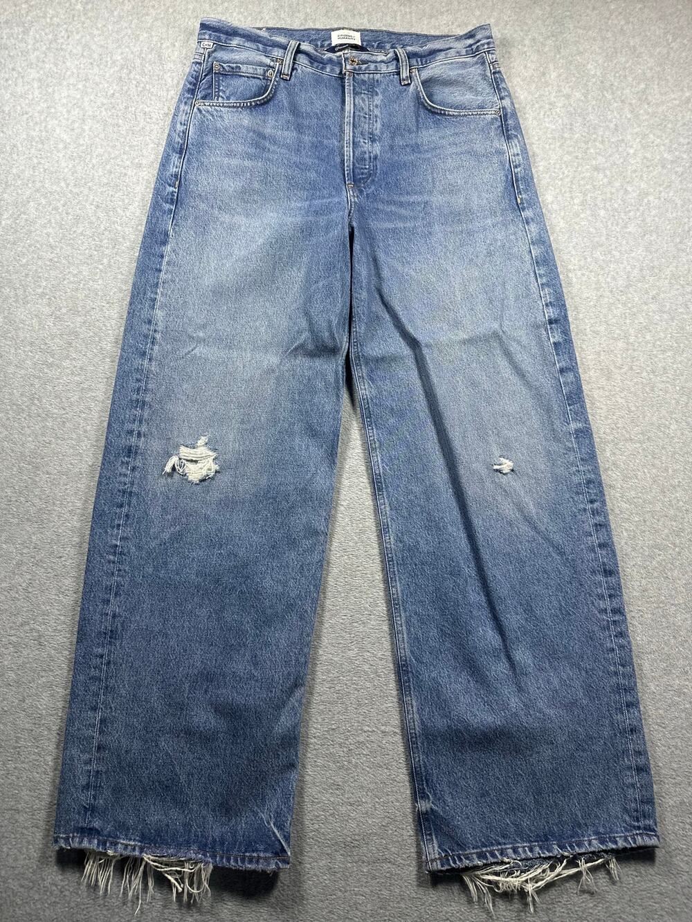 Citizens Of Humanity Distressed Straight-Leg Jeans - Light Blue